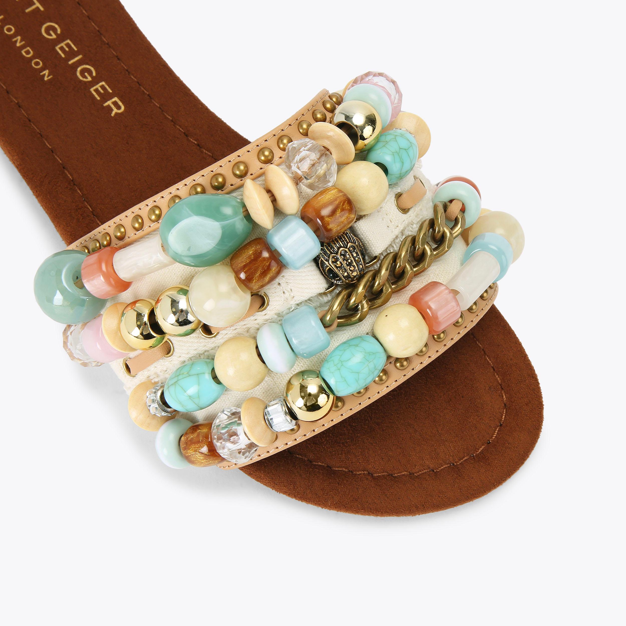 Kurt Geiger London Southbank Beaded Flat - Beige - view 5