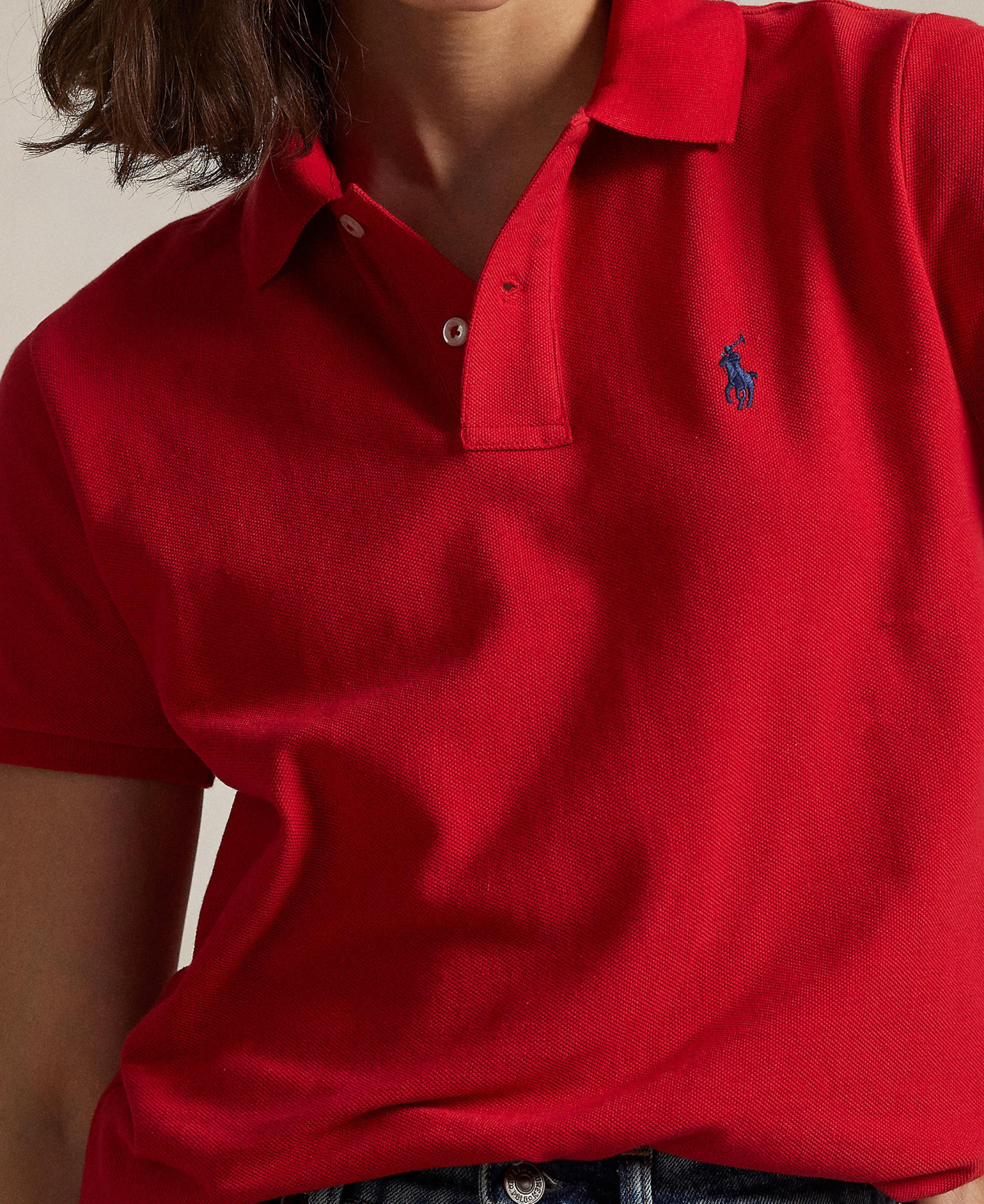 Polo Ralph Lauren Women's Classic-Fit Mesh Polo Shirt - Red