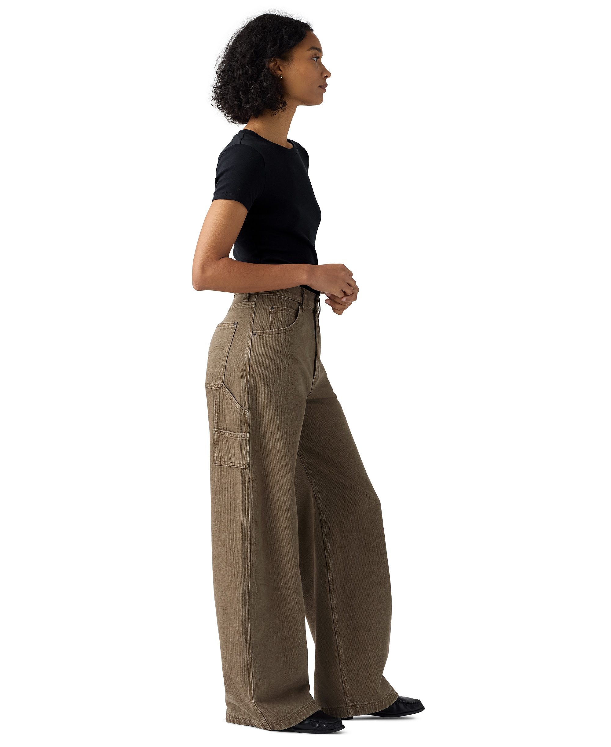 Levi's Women's Cinch-Waist Carpenter Lightweight Baggy Jeans - Washed Can