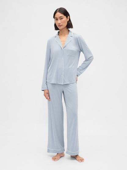 SoftMade Modal PJ Top - New england blue sky