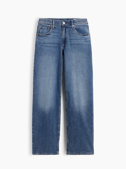 Low Rise Drawcord '90s Loose Jeans - Medium indigo