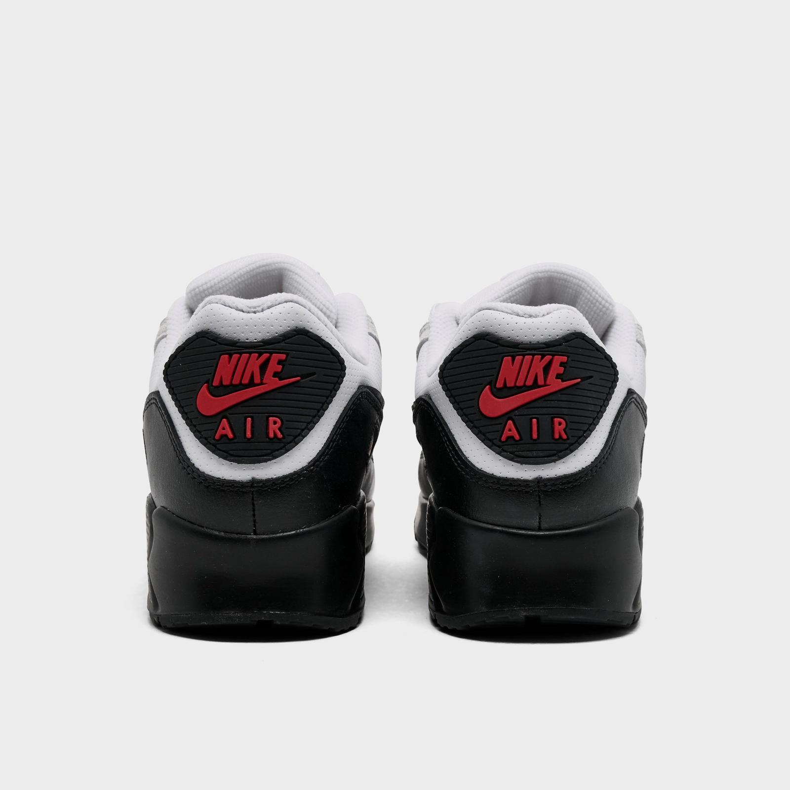 Men's Nike Air Max 90 Casual Shoes - White/Black/University Red
