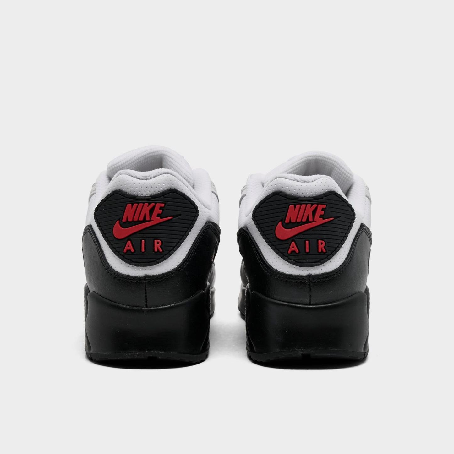 Men's Nike Air Max 90 Casual Shoes - White/Black/University Red