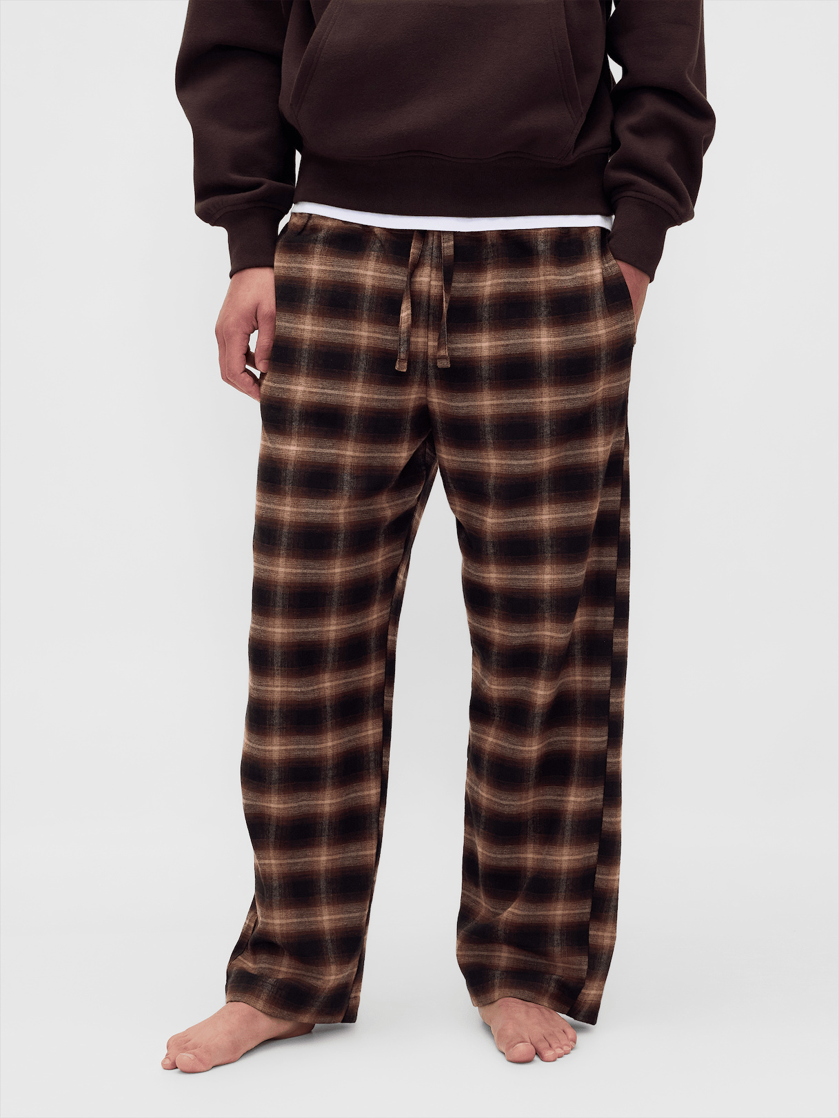 Adult Softest Flannel PJ Pants - Brown plaid