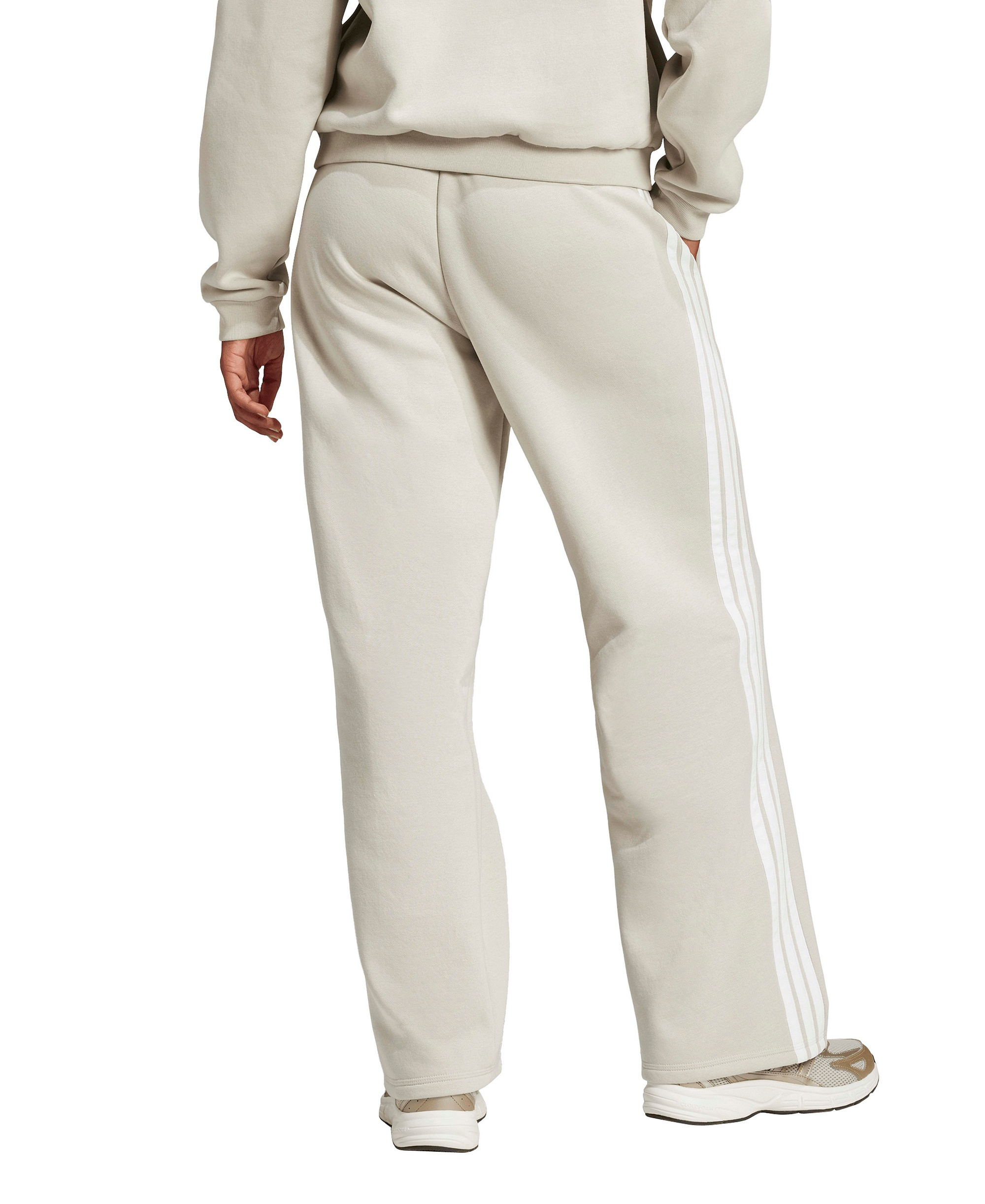 adidas Women's Essentials 3-Stripes Fleece Slim Pants - Wonder Alumina/White