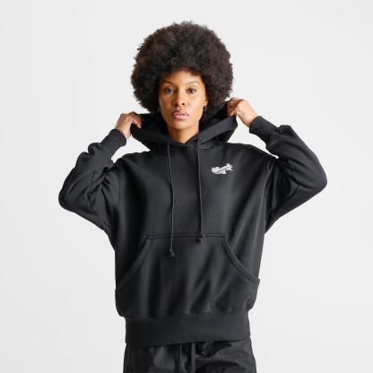 Women's Nike Sportswear Phoenix Fleece Airbrushed Oversized Pullover Hoodie - Black/Light Magenta