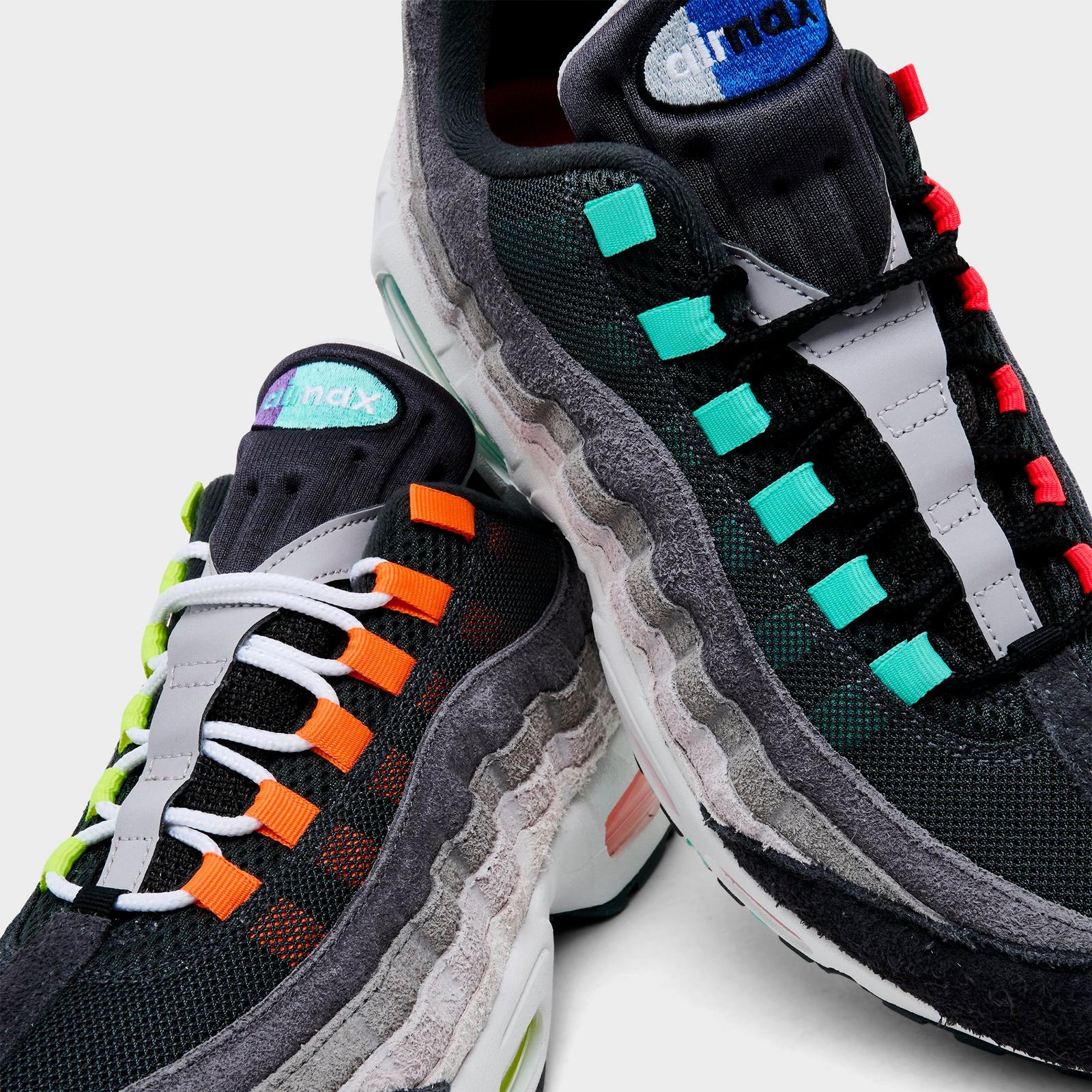 Men's Nike Air Max 95 Big Bubble PRM Casual Shoes - Hyper Turquoise/Volt/Solar Red
