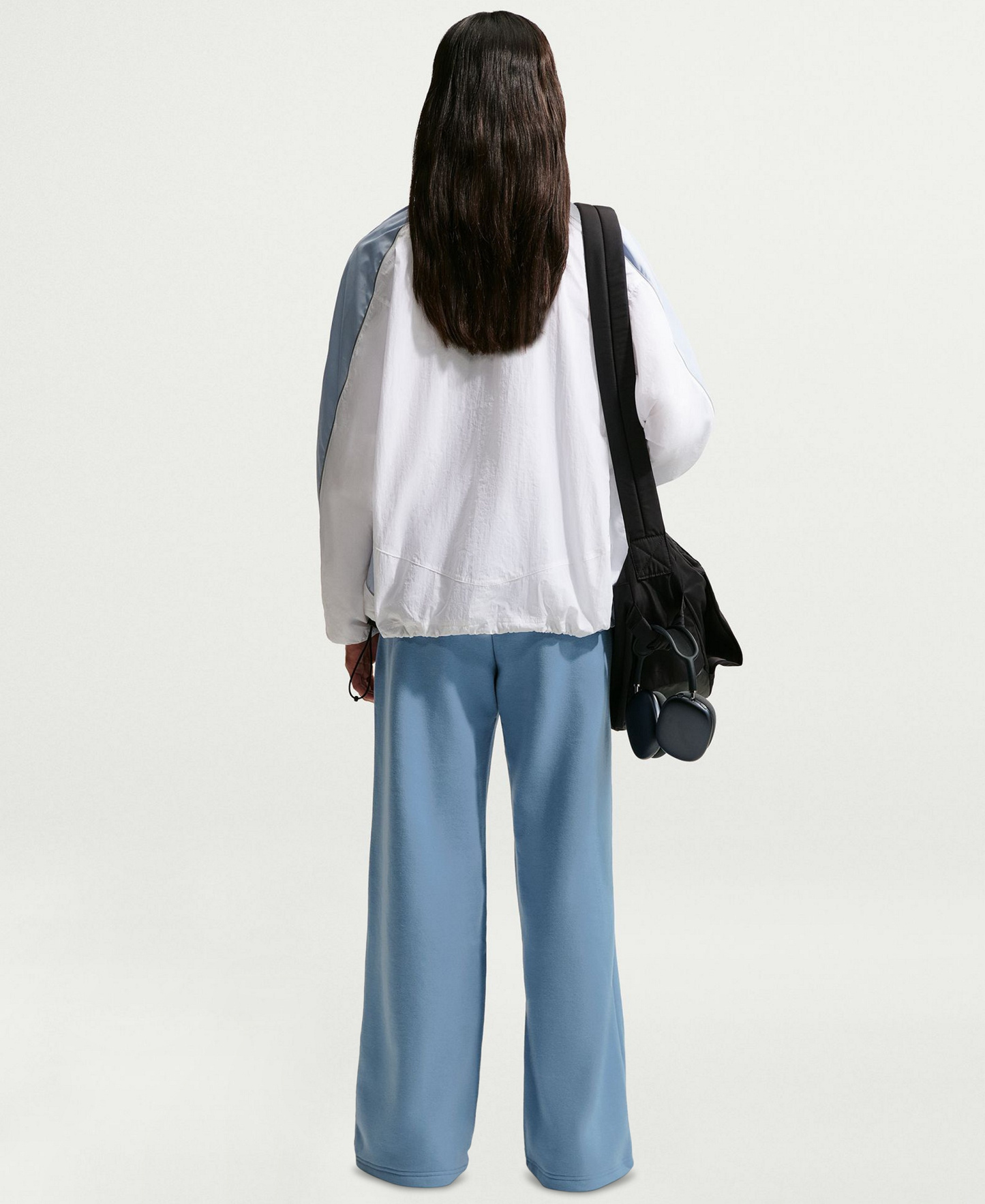 Nike Women's Studio Fleece Medium Weight Mid-Rise Wide-Leg Pants - Work Blue/Sail