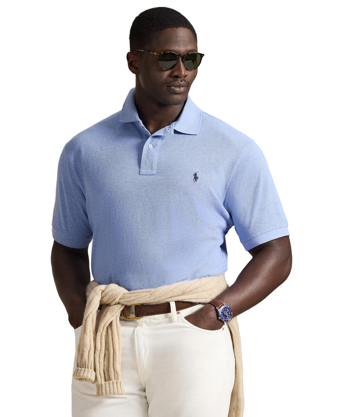 Polo Ralph Lauren Men's Big & Tall Cotton Short-Sleeve Polo Shirt - Isle Heather