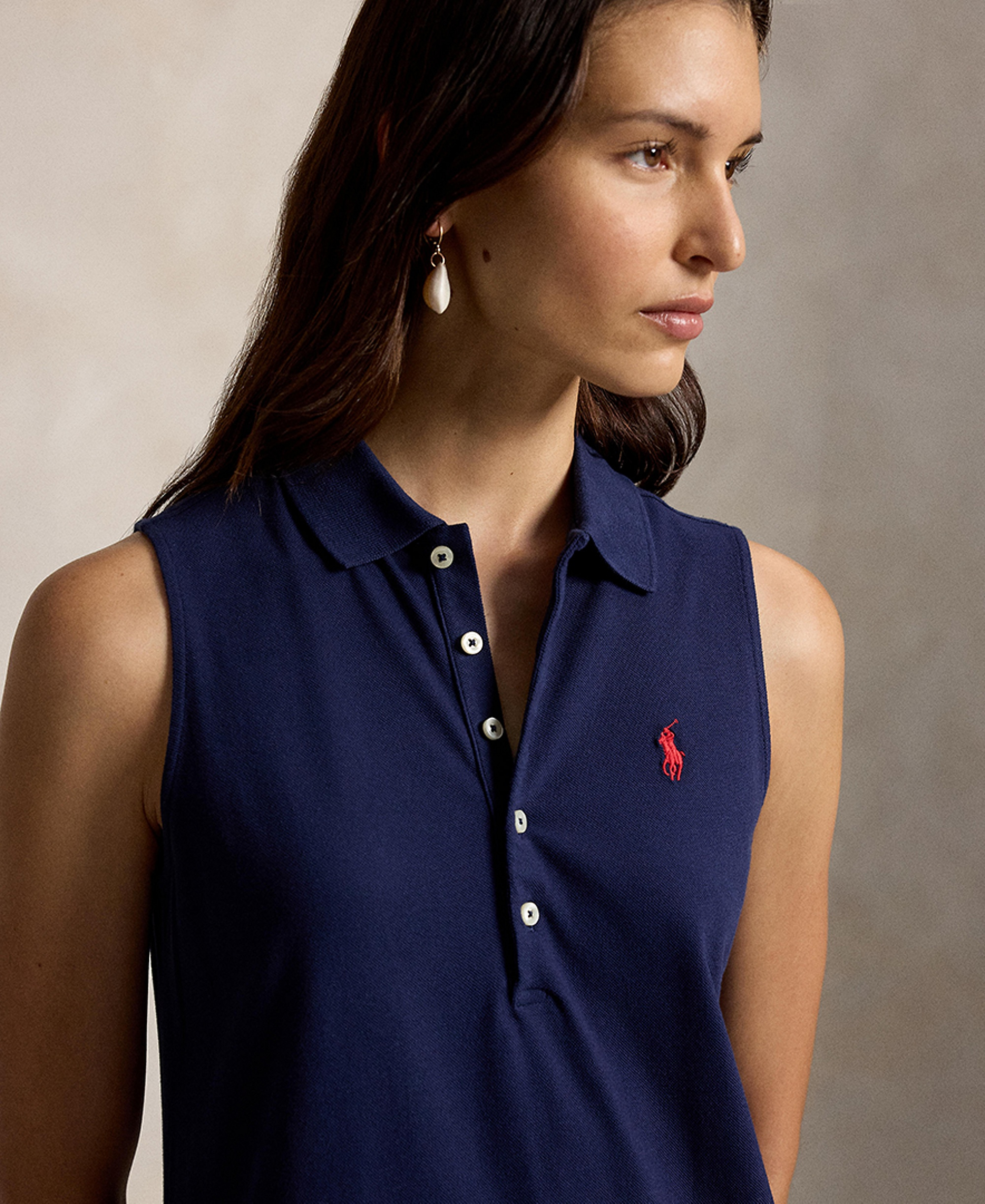 Polo Ralph Lauren Women's Stretch-Cotton Sleeveless Polo Dress - Newport Navy