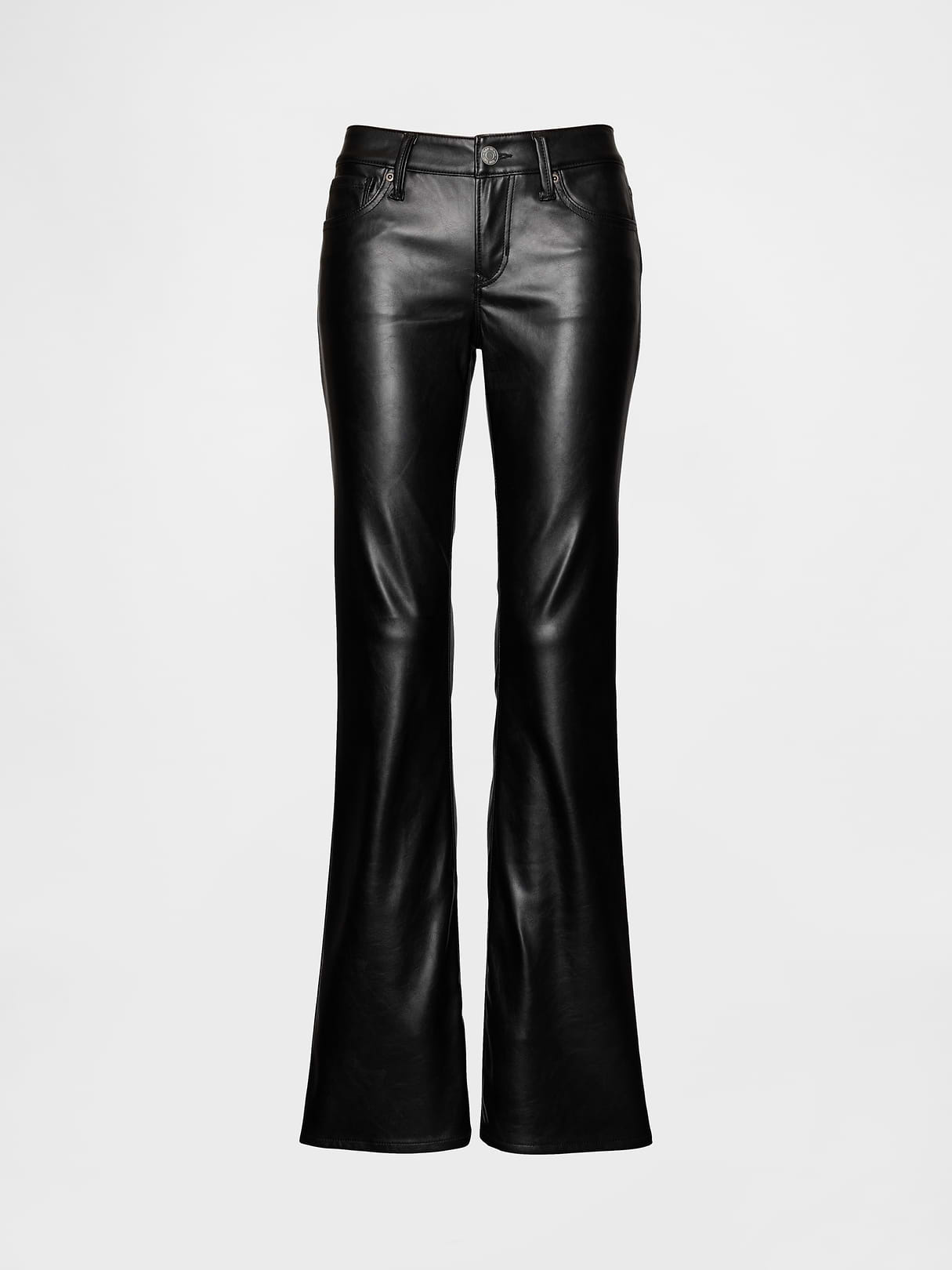 Low Rise Long & Lean Split-Hem Jeans - Black