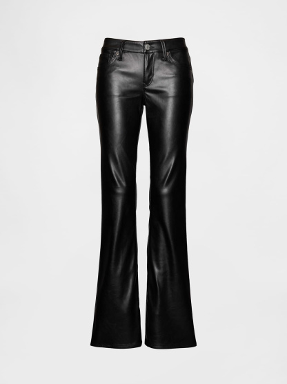 Low Rise Long & Lean Split-Hem Jeans - Black