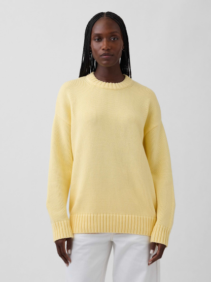 100% Cotton Oversized Sweater - Maize yellow