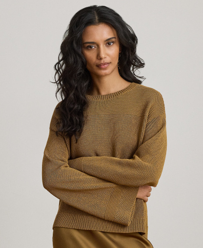Lauren Ralph Lauren Women's Crewneck Long-Sleeve Sweater - Tobacco Bronze
