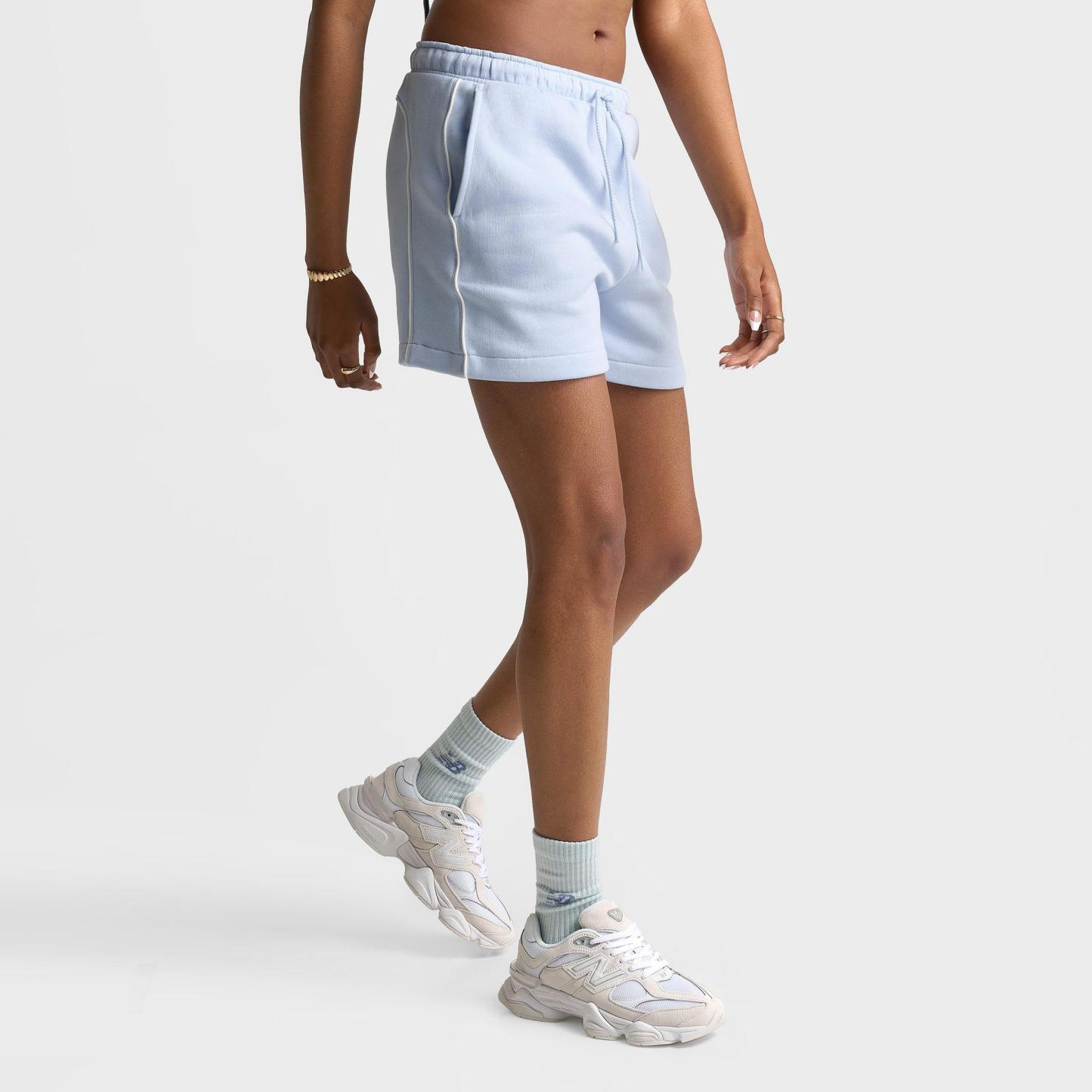 Women's New Balance Piped Fleece Shorts - Oxford Blue - view 3