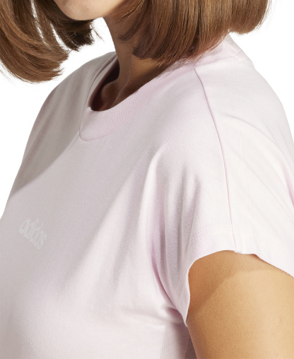 adidas Women's Essentials Linear Cotton T-Shirt - Clear Pink