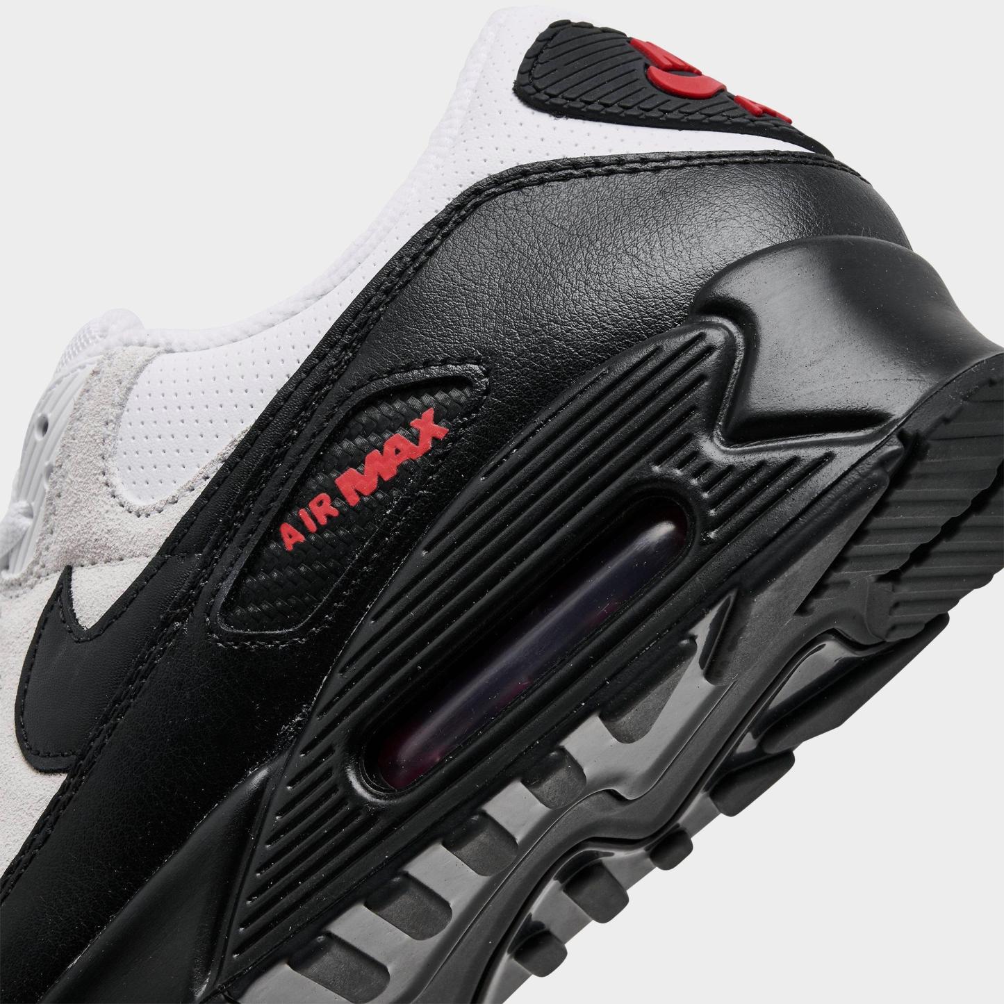 Men's Nithtke Air Max 90 Casual Shoes - Part 3 - White/Black/University Red - Detail shot
