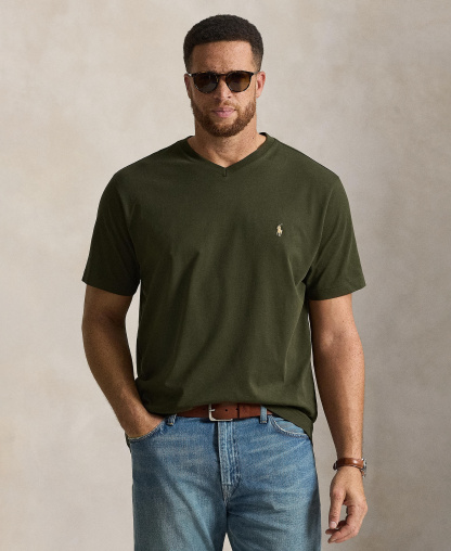 Polo Ralph Lauren Men's Big & Tall V-Neck T-Shirt - Company Olive/C8526
