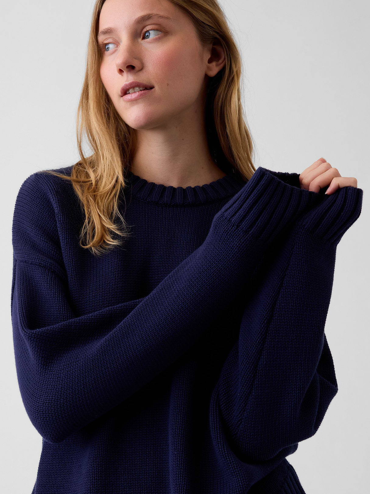 100% Cotton Oversized Sweater - Navy blue uniform