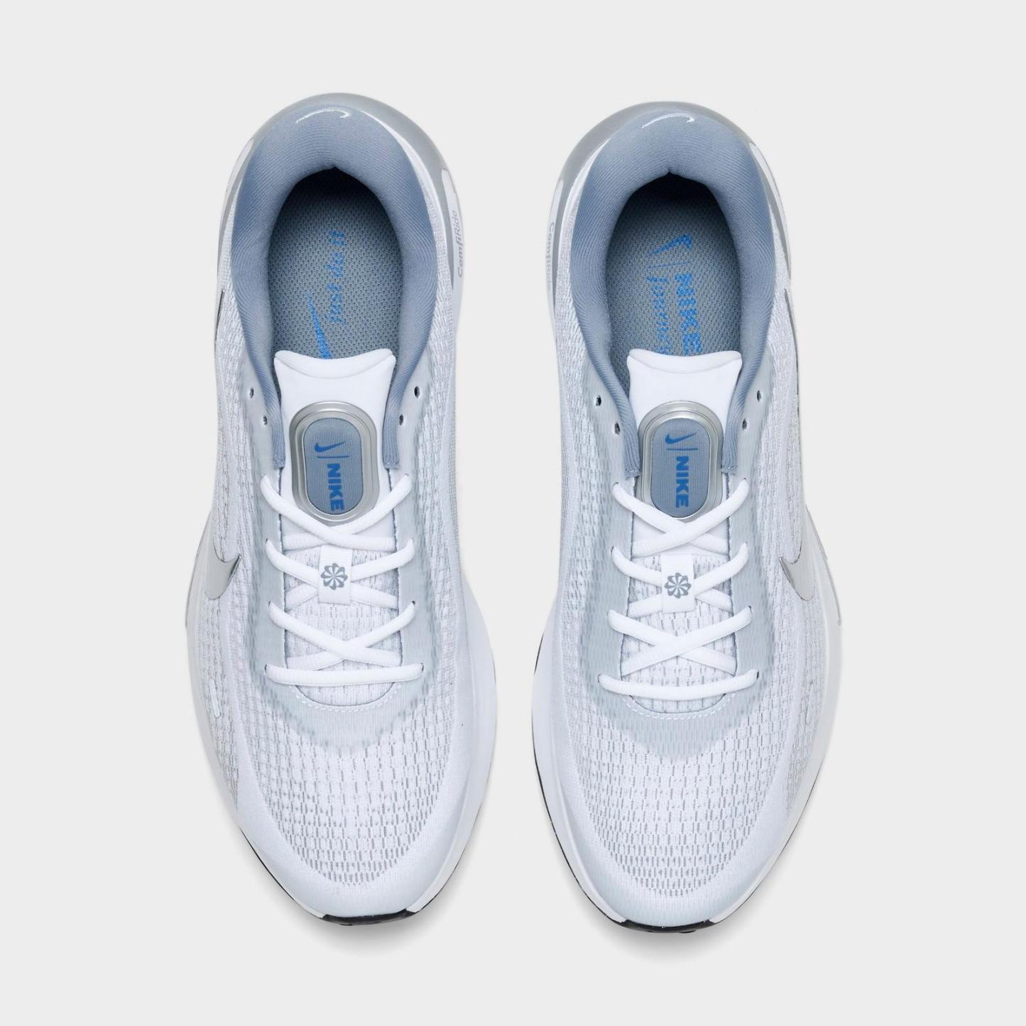Men's Nike Journey Run Running Shoes - White/Black/Ashen Slate/Metallic Silver
