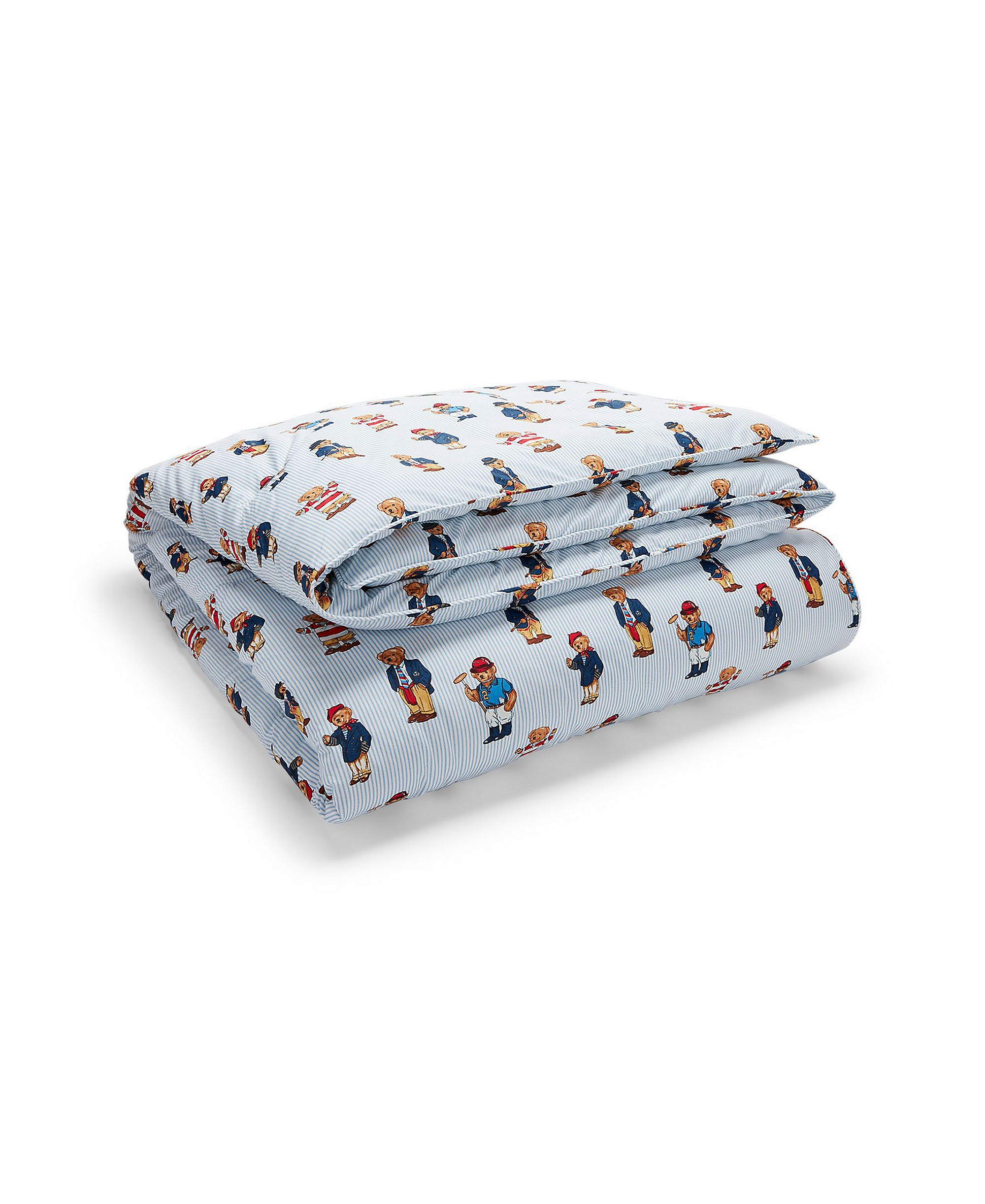 Polo Ralph Lauren Teddy Bear Stripe 2-Pc. Comforter Set, Twin - Blue