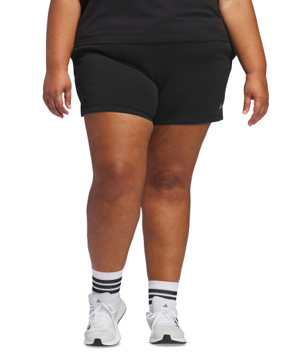 adidas Plus Size Essentials Small Logo Shorts - Black/white