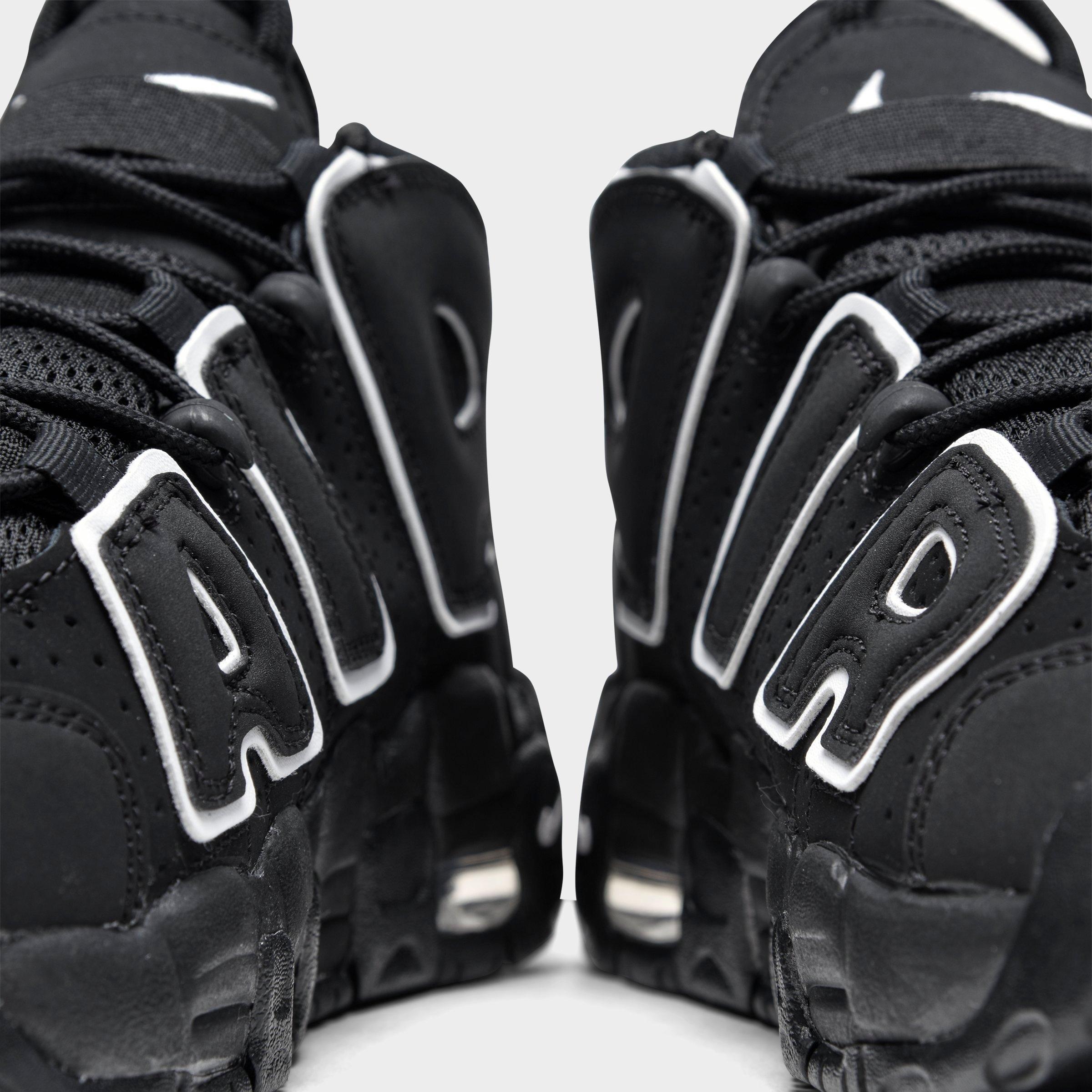 Big Kids' Nithtke Air More Uptempo Basketball Shoes - Black/White - Detail shot