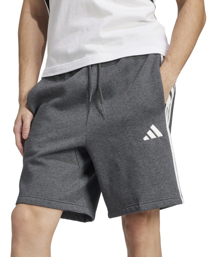 adidas Men's Essential Three Stripes Fleece Shorts - Mgh / Blk