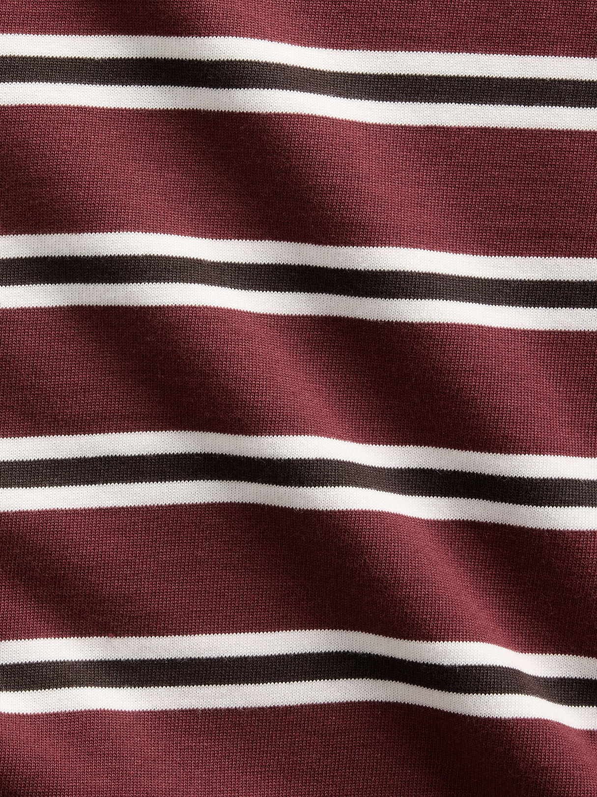 Knit Oversized Crop T-Shirt - Andorra red & brown stripe