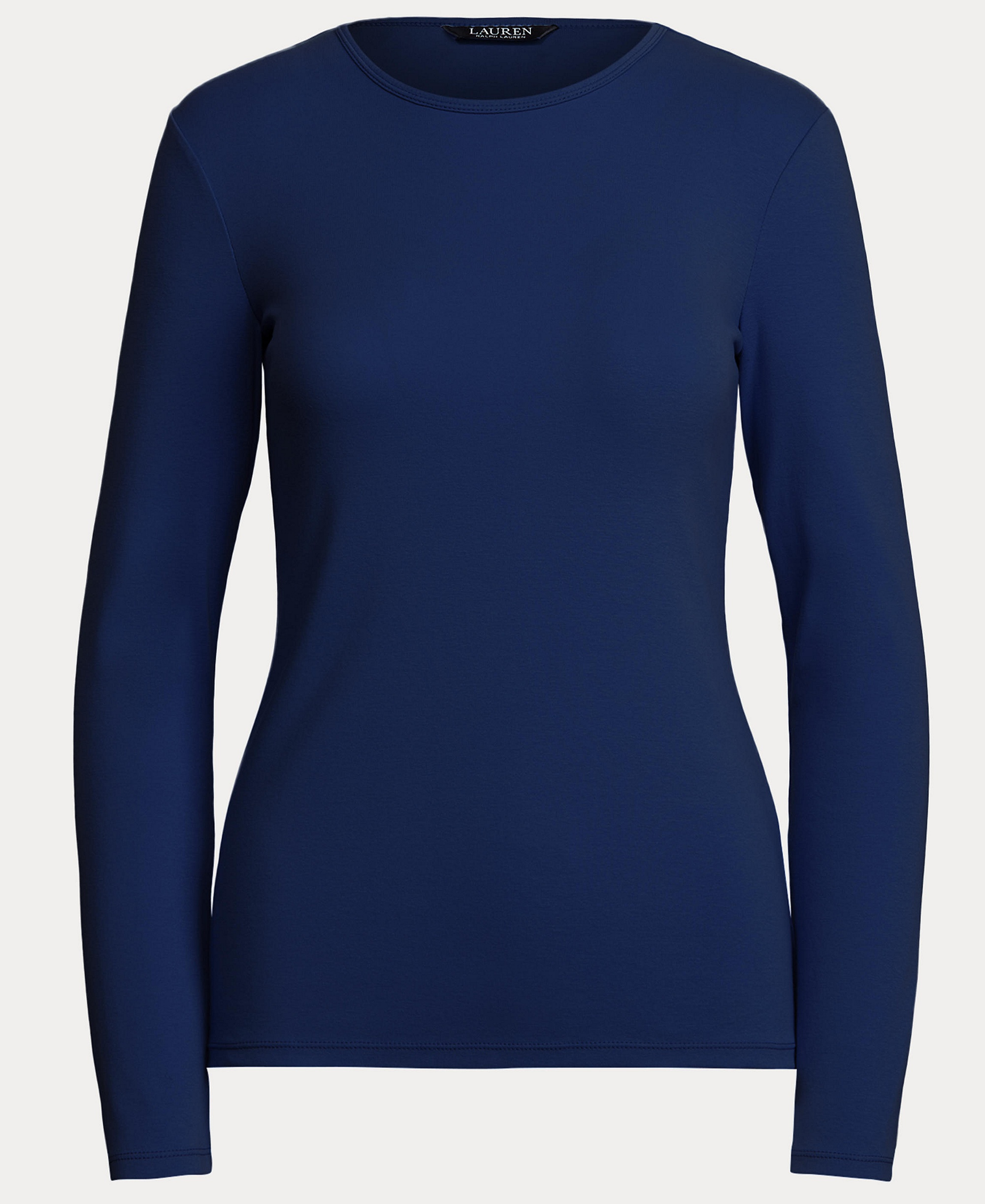 Lauren Ralph Lauren Cotton-Blend Long-Sleeve Top - Lauren Navy