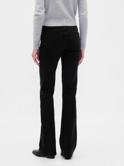 Low Rise Long & Lean Split-Hem Jeans - Basic black