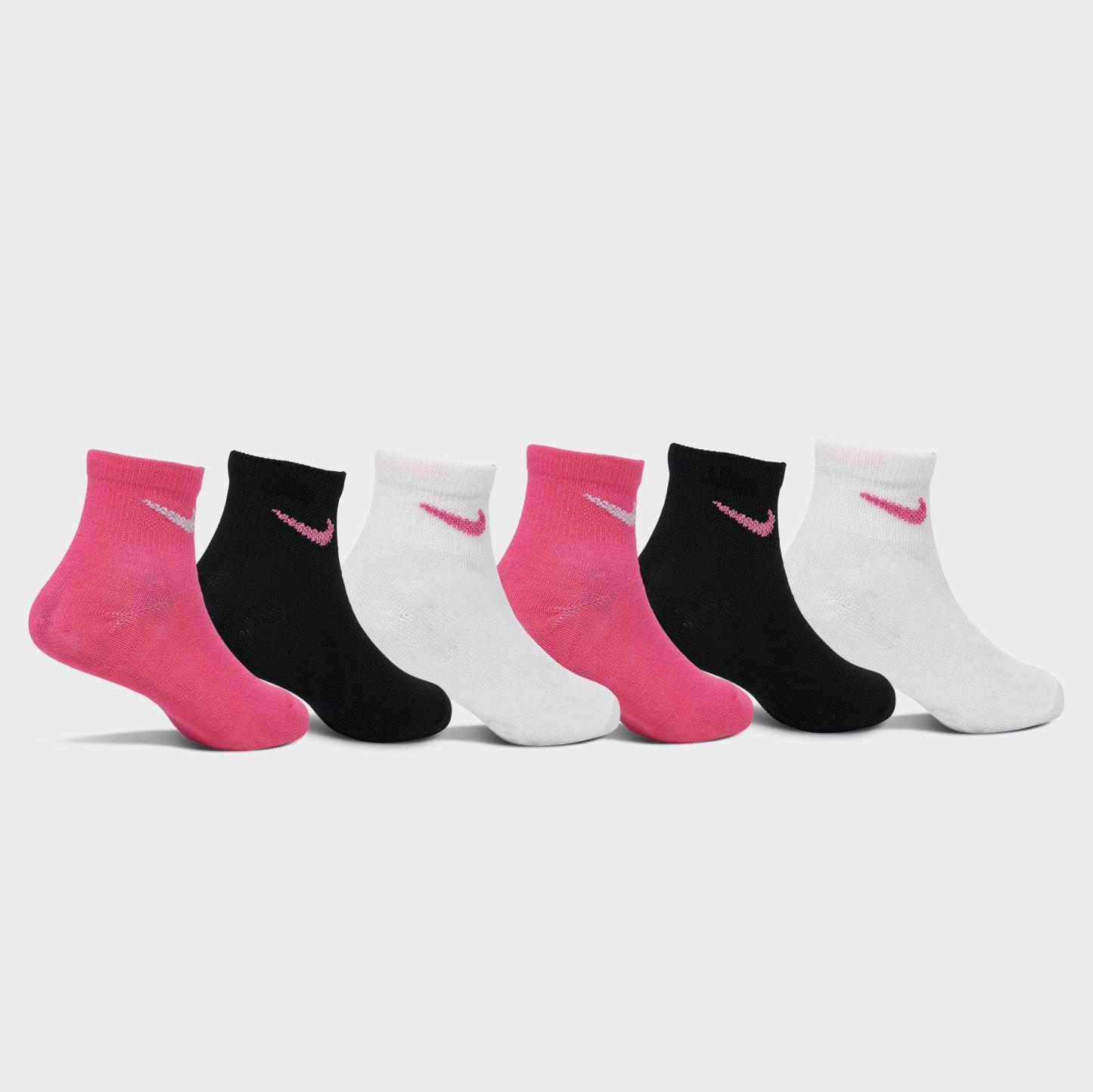 Little Kids' Nithtke Dri-FIT Ankle Socks (6-Pack) - Pink Pow