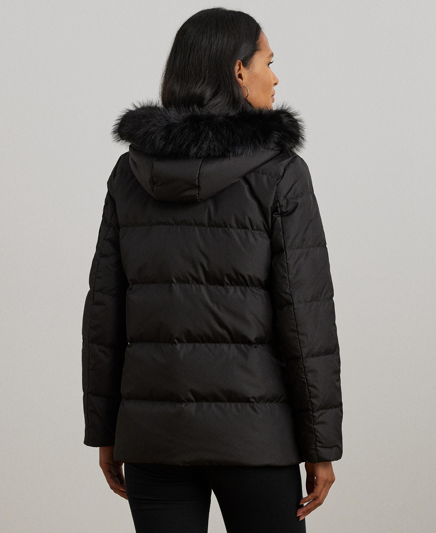 Lauren Ralph Lauren Women's Faux-Fur Hooded Puffer Coat - Black