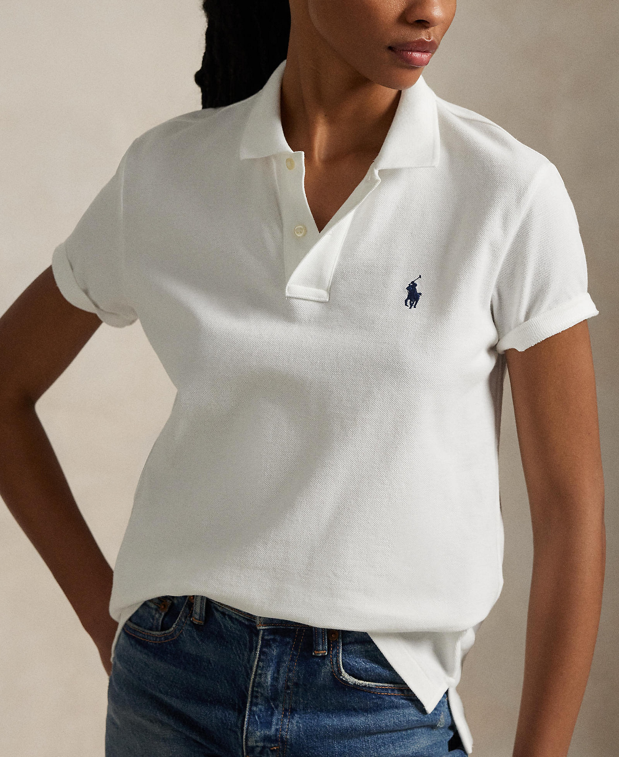 Polo Ralph Lauren Women's Classic-Fit Mesh Polo Shirt - White