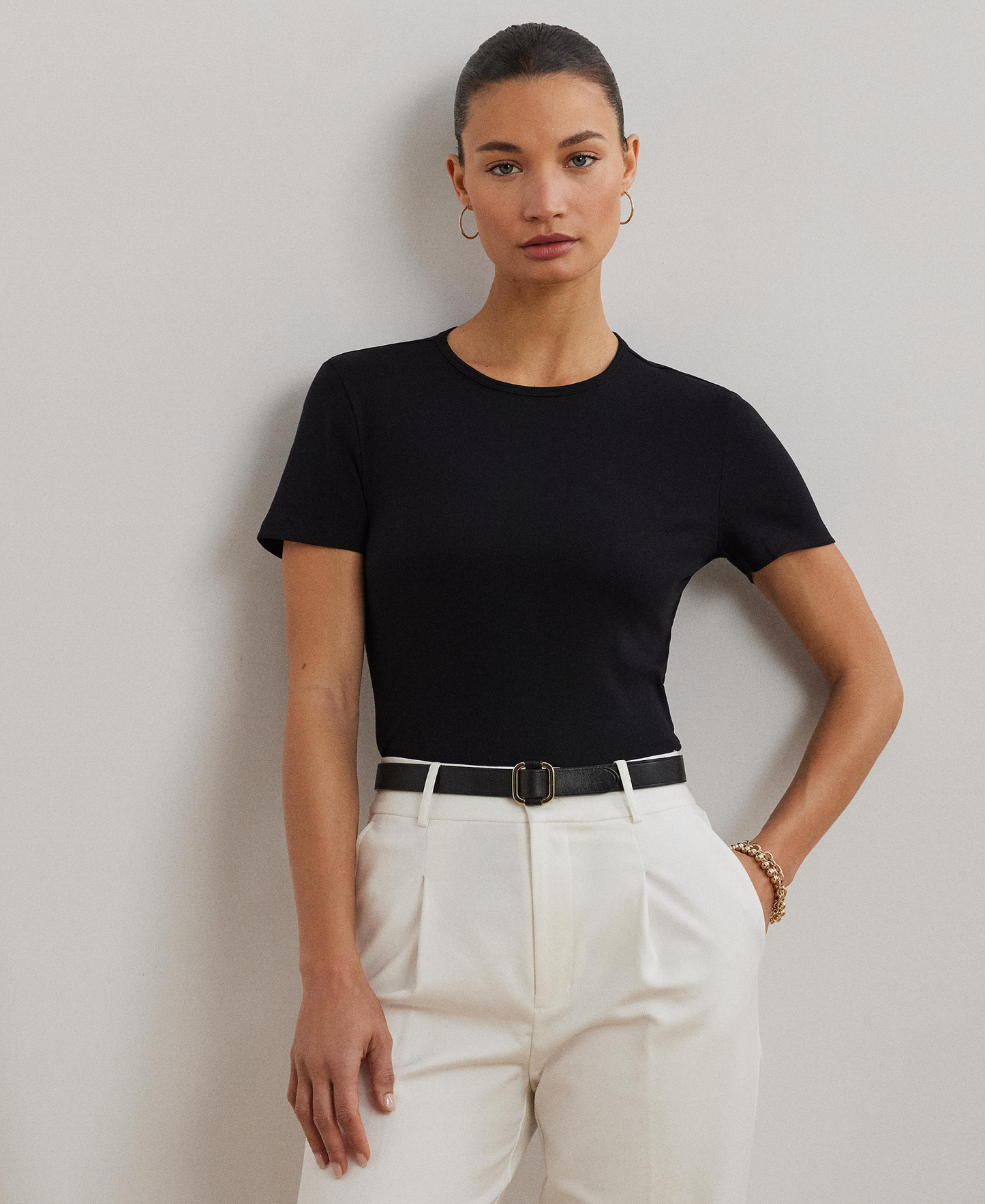 Lauren Ralph Lauren Stretch Knit T-Shirt - Polo Black
