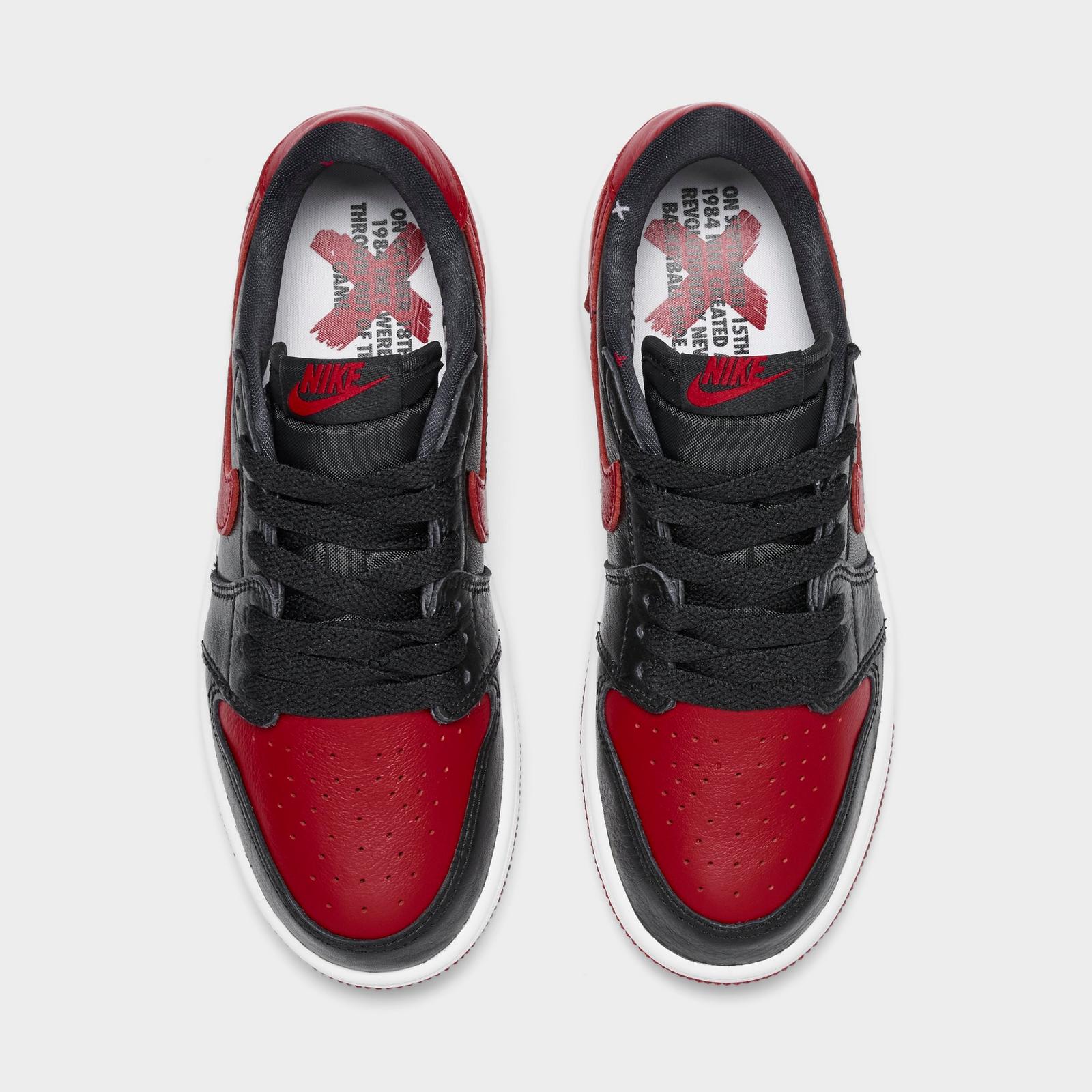 Little Kids' Air Jordan Retro 1 Low OG Casual Shoes - Black/Varsity Red/Summit White - view 5