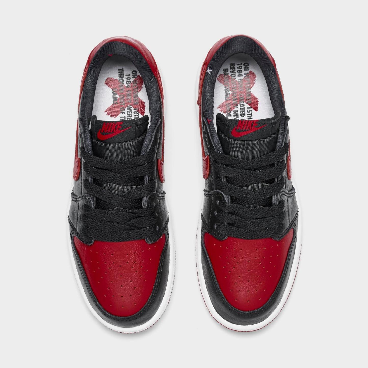 Little Kids' Air Jordan Retro 1 Low OG Casual Shoes - Black/Varsity Red/Summit White - view 5