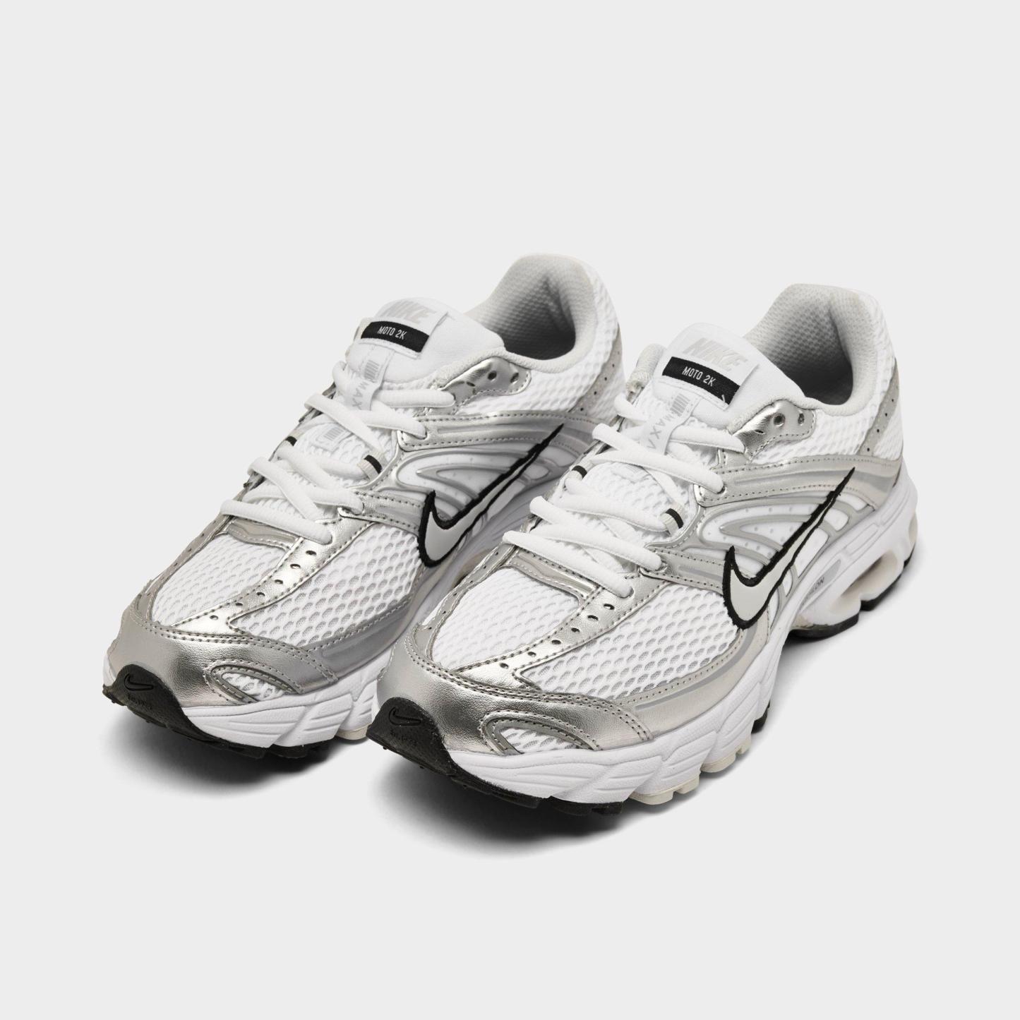 Women's Nithtke Air Max Moto 2K Casual Shoes - Part 3 - White/Photon Dust/Metallic - Both shoes facing left