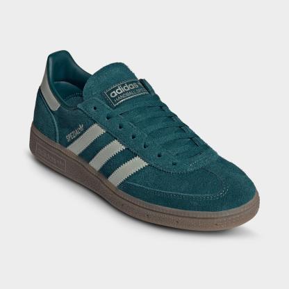 Women's adidas Originals Handball Spezial Casual Shoes - Part 4 - Rich Green/Supplier Colour/Gum - Both shoes facing left