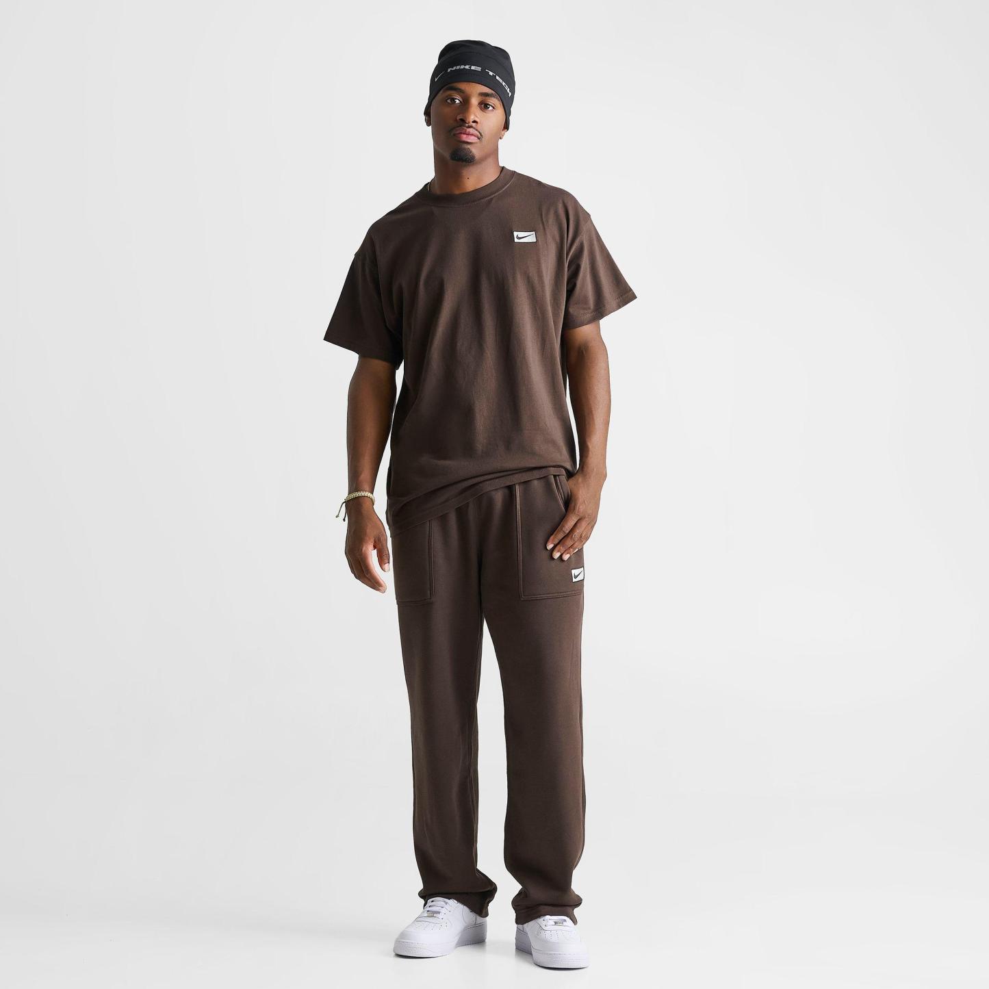 Men's Nithtke Sportswear Swoosh Box T-Shirt - Baroque Brown/Sail