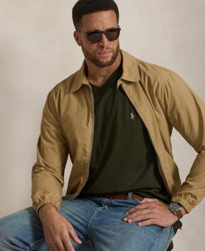 Polo Ralph Lauren Men's Big & Tall V-Neck T-Shirt - Company Olive/C8526