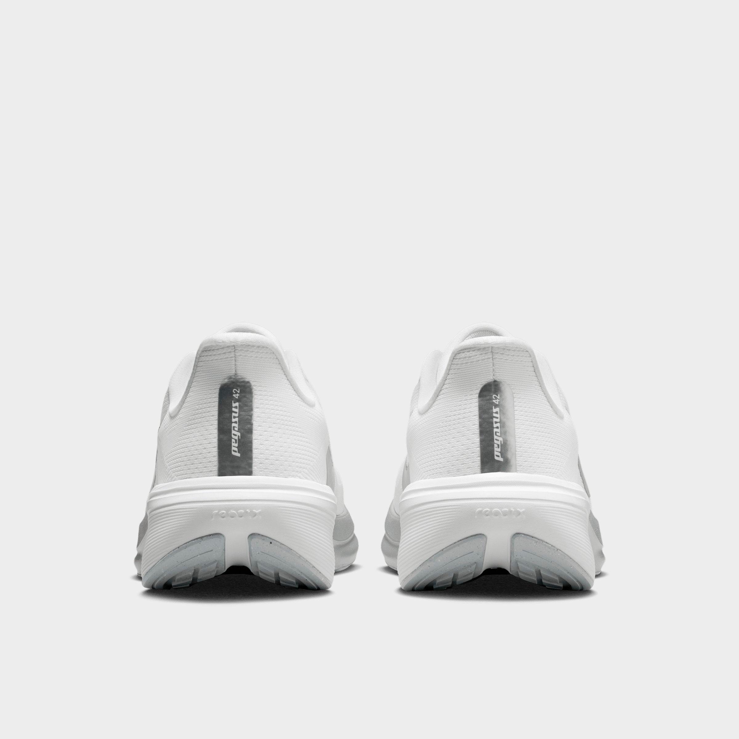 Women's Nithtke Pegasus 42 Running Shoes - Part 2 - White/Wolf Grey/Cool Grey/Metallic Silver - Back view