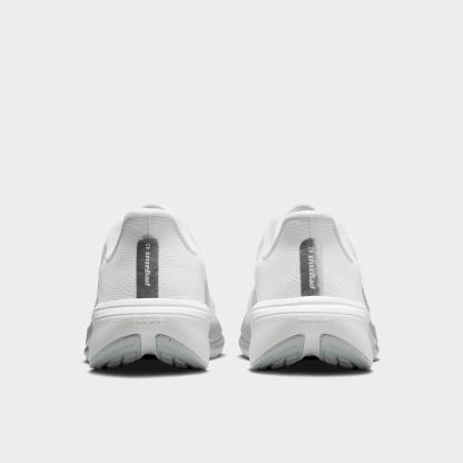 Women's Nithtke Pegasus 42 Running Shoes - Part 2 - White/Wolf Grey/Cool Grey/Metallic Silver - Back view
