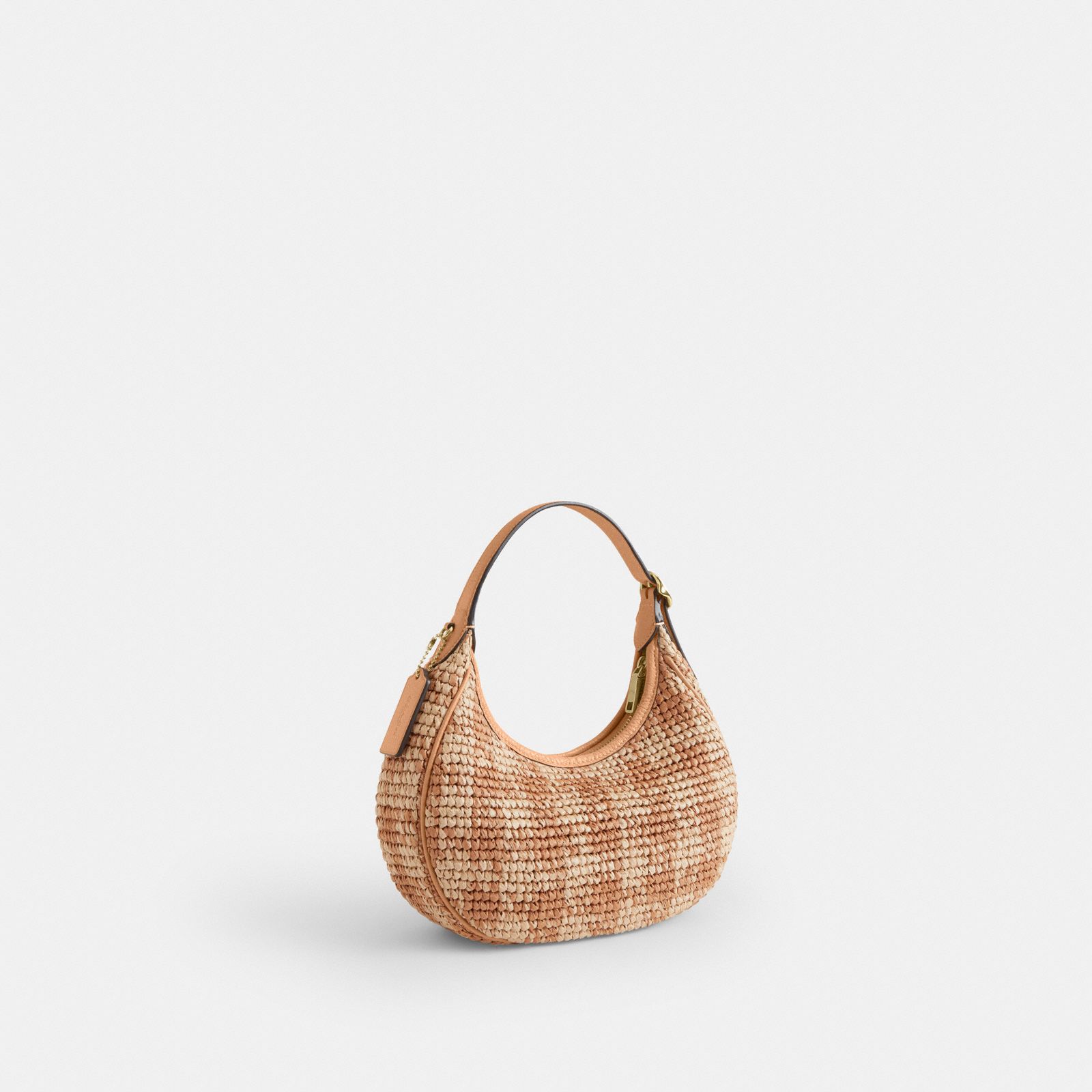 Emily Shoulder Bag With Gingham Print - Gold/Tan - view 6