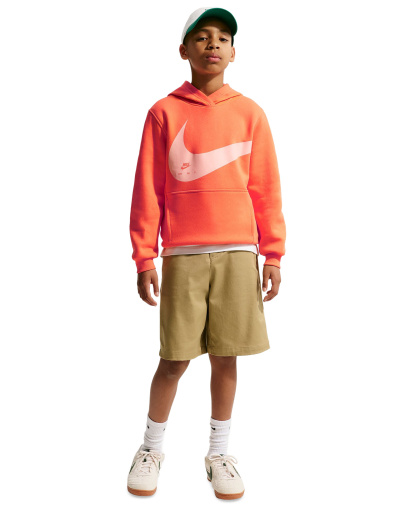Nike Boys' and Girls' 7-20 Sportswear Club Long-Sleeve Hoodie - Turf Orange
