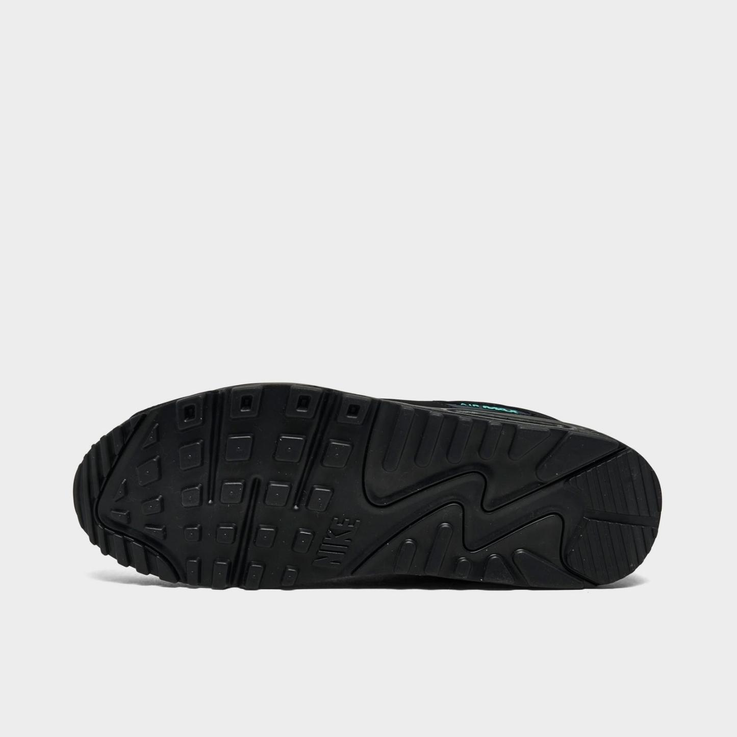 Men's Nike Air Max 90 Casual Shoes - Black/Anthracite/Aurora Green