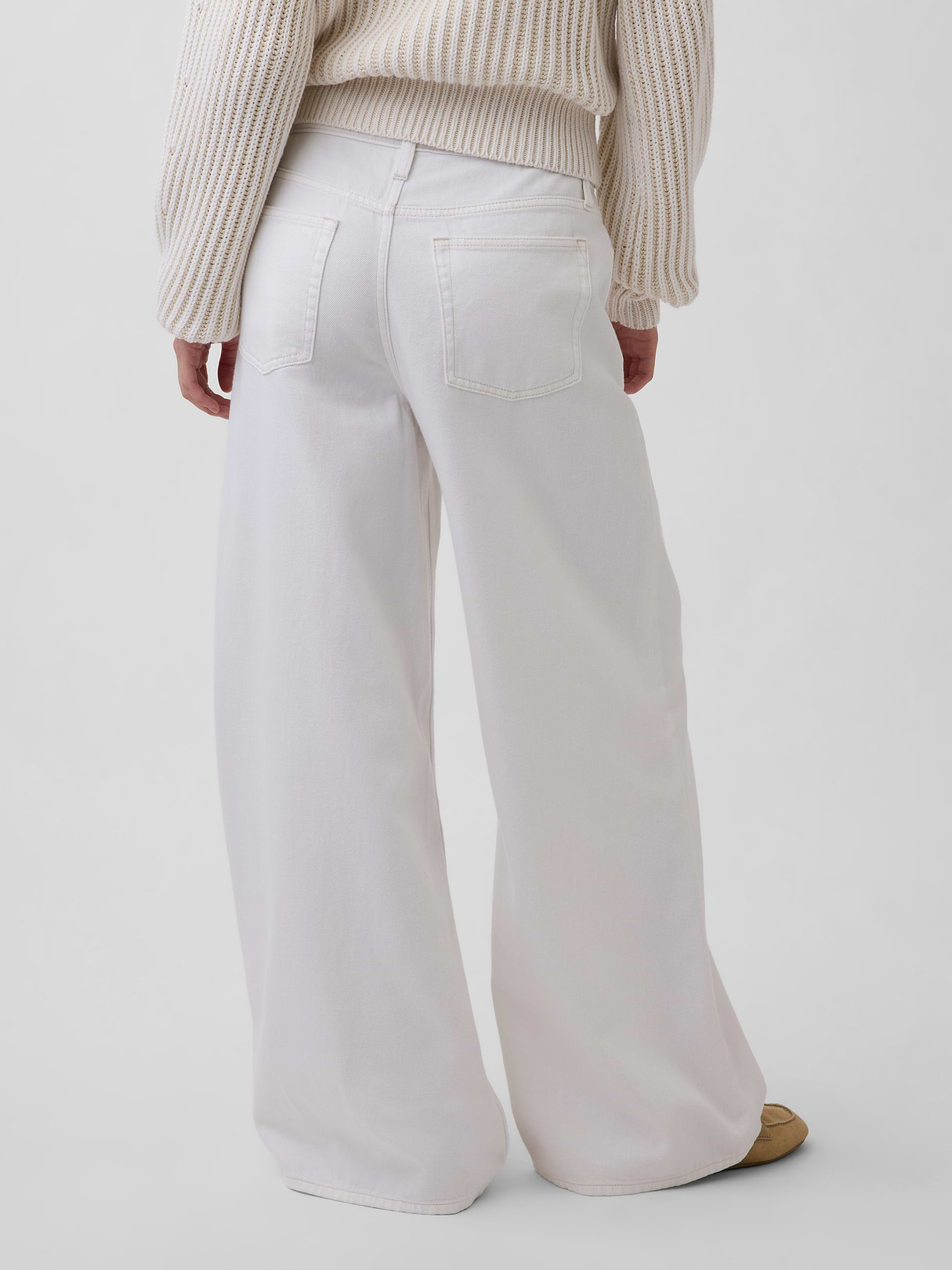 Low Slung Extra Baggy Jeans - Fresh white