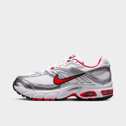 Women's Nithtke Air Max Moto 2K Casual Shoes - Part 3 - White/Metallic Silver/Black/University Red - Left shoe facing left. Outside of the shoe.