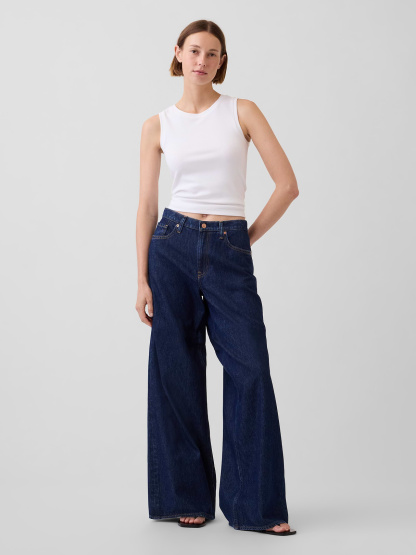 Low Slung Extra Baggy Jeans - Dark rinse