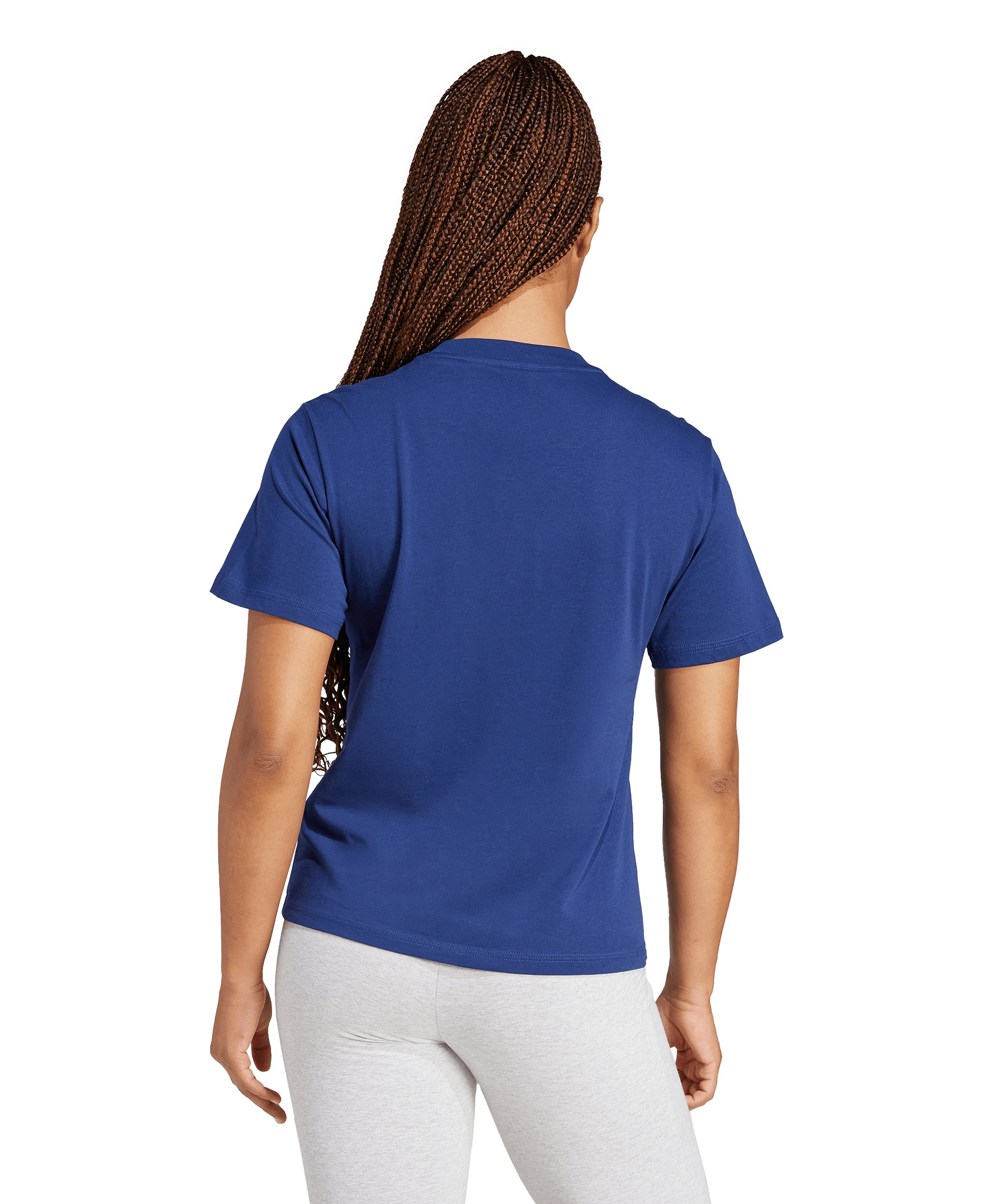 adidas Women's Short-Sleeve Cotton Crewneck Logo T-Shirt - Blue
